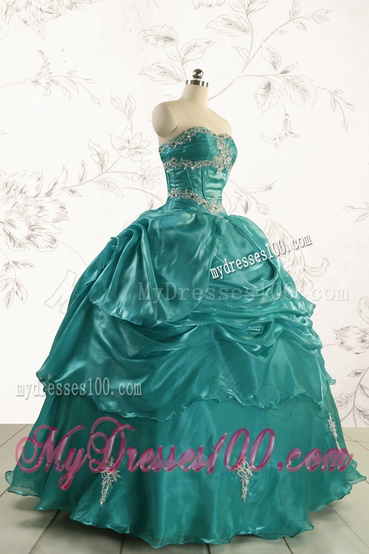 2016 Pretty Ball Gown Sweet 16 Dresses with Appliques