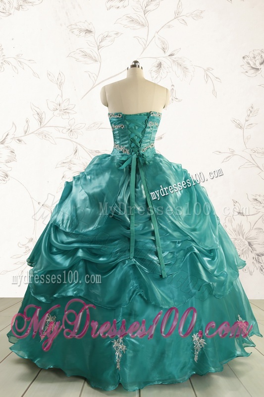 2016 Pretty Ball Gown Sweet 16 Dresses with Appliques