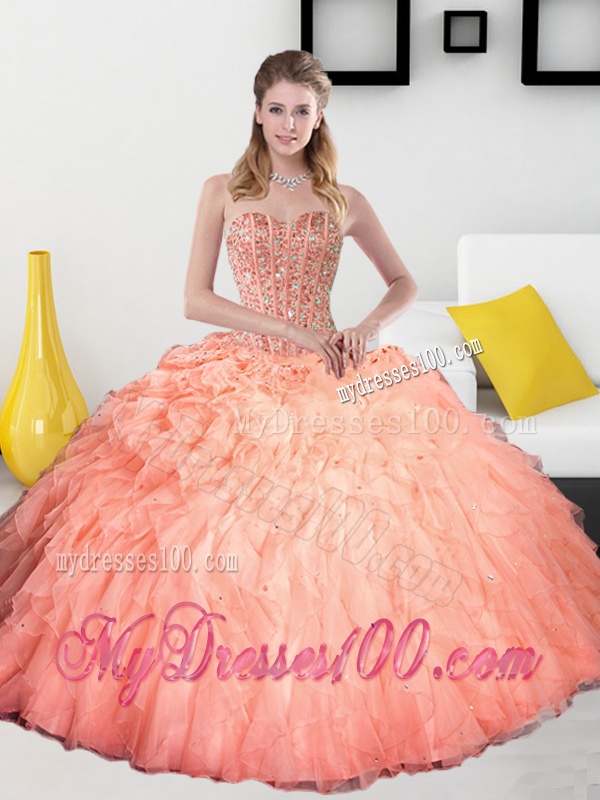 2016 Remarkable Beading and Ruffles Sweetheart Quinceanera Dresses
