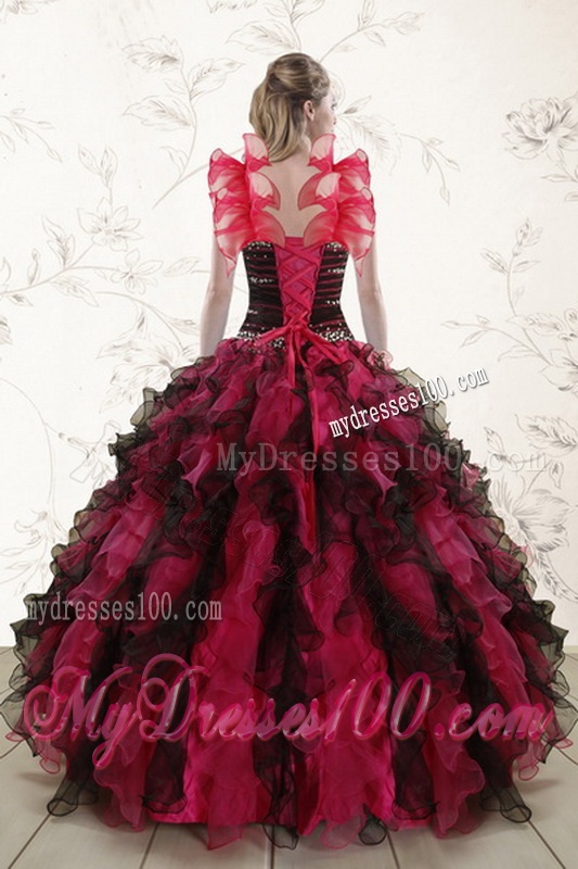 2016 The Most Popular Multi Color Quinceanera Dresses with Ruffles and Beading