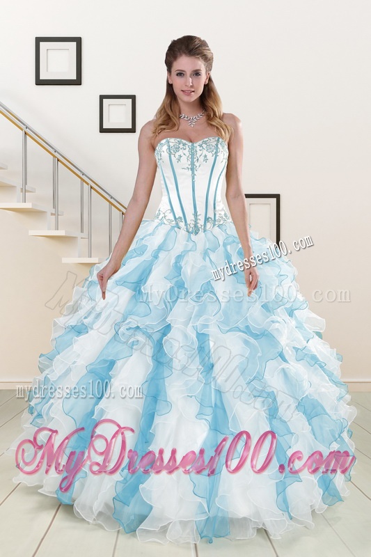 Appliques and Ruffles 2016 Quinceanera Dresses in Multi-color
