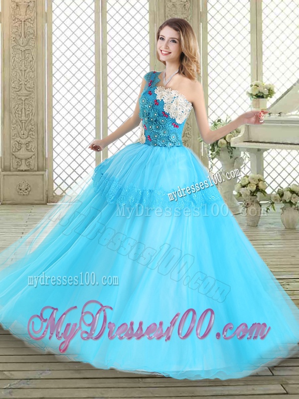 Beautiful One Shoulder Sweet 16 Dresses with Lace and Appliques