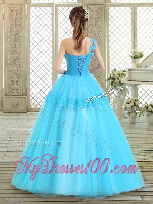 Beautiful One Shoulder Sweet 16 Dresses with Lace and Appliques