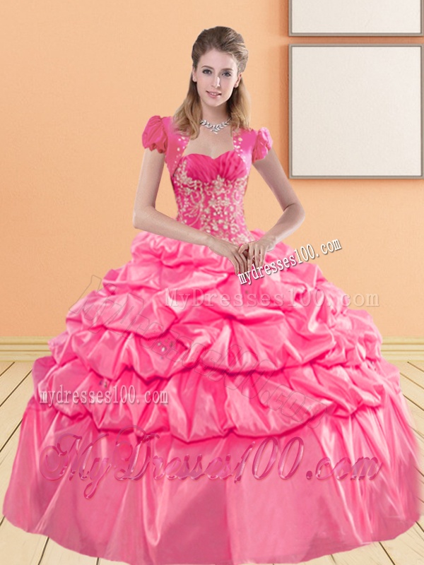 Delicate Sweetheart 2016 Quinceanera Gown with Appliques and Pick Ups
