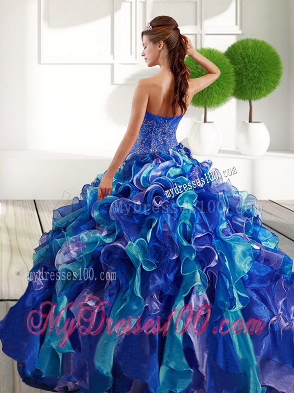 Delicate Sweetheart 2016 Quinceanera Gown with Appliques and Ruffles