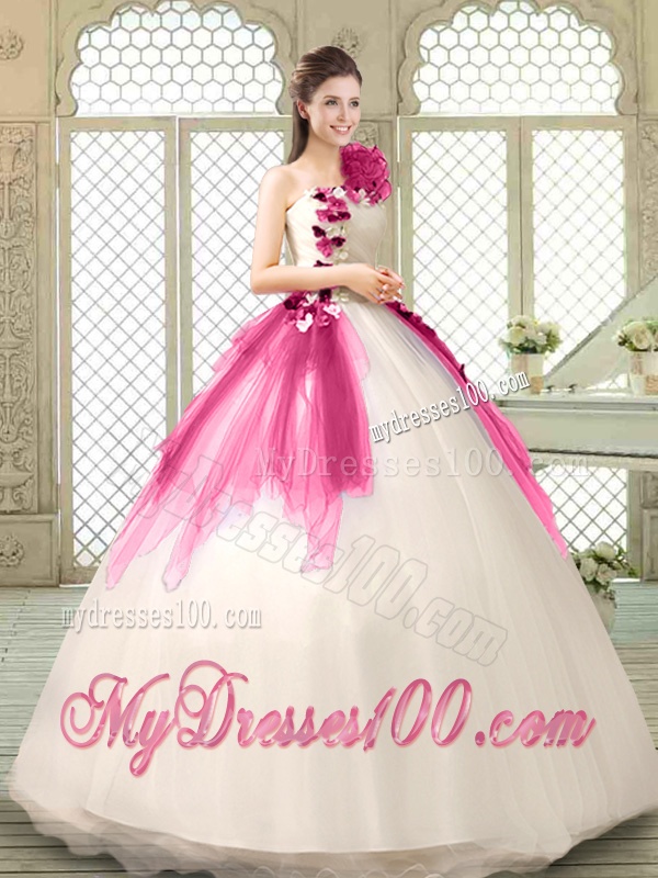 Elegant Appliques and Ruffles Quinceanera Dresses with One Shoulder