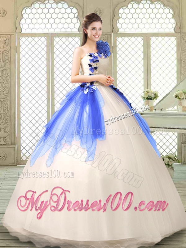 Elegant Appliques and Ruffles Quinceanera Dresses with One Shoulder
