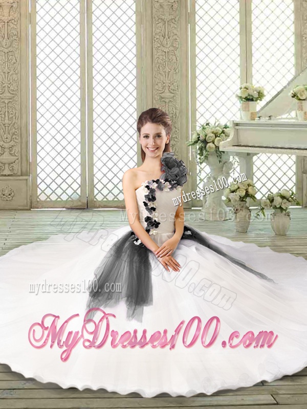 Elegant Appliques and Ruffles Quinceanera Dresses with One Shoulder