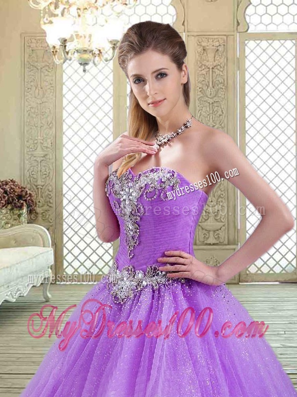 Elegant Sweetheart Brush Train Quinceanera Dresses with Beading