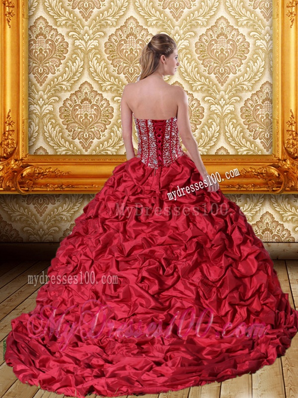 Exquisite Beading and Pick Ups Sweetheart Quinceanera Gown for 2016