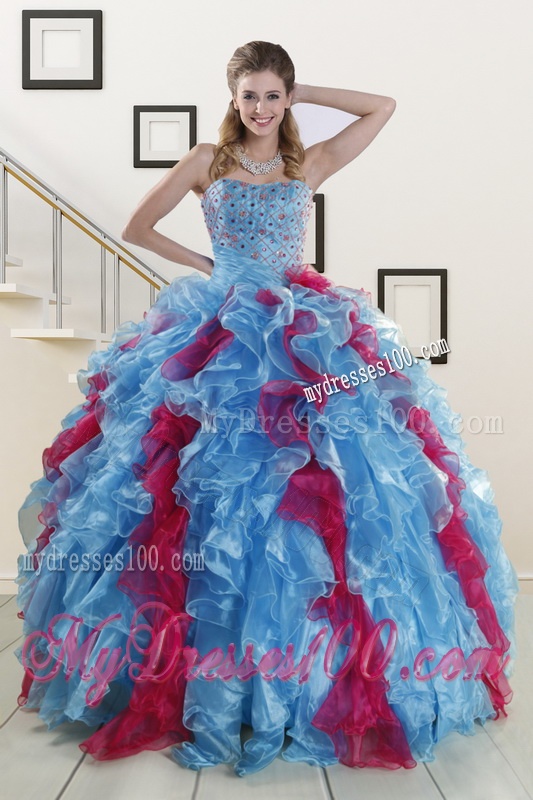 Fashionable Beading Quinceanera Dresses in Multi-color For 2016