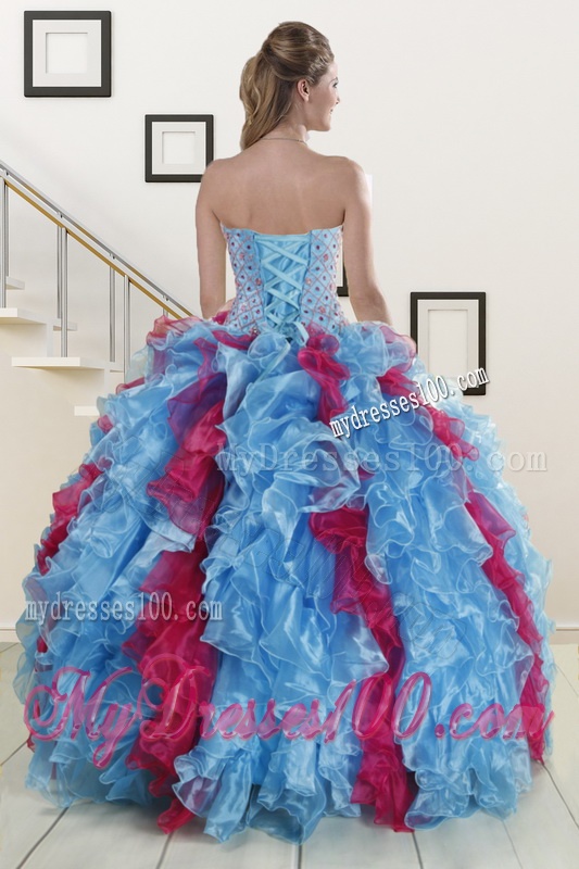 Fashionable Beading Quinceanera Dresses in Multi-color For 2016