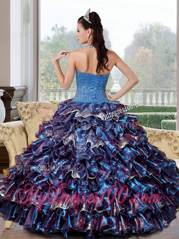 Fashionable Beading and Ruffled Layers Sweetheart Quinceanera Dresses for 2016