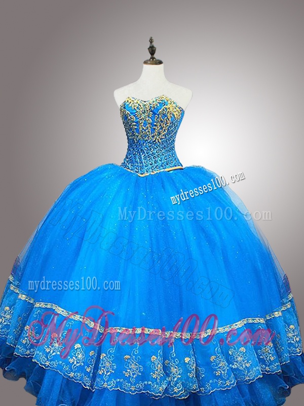 Fashionable Sweetheart Quinceanera Gowns with Appliques and Beading