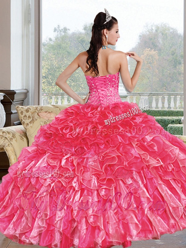 Gorgeous Beading and Ruffles Sweetheart Quinceanera Dresses for 2016
