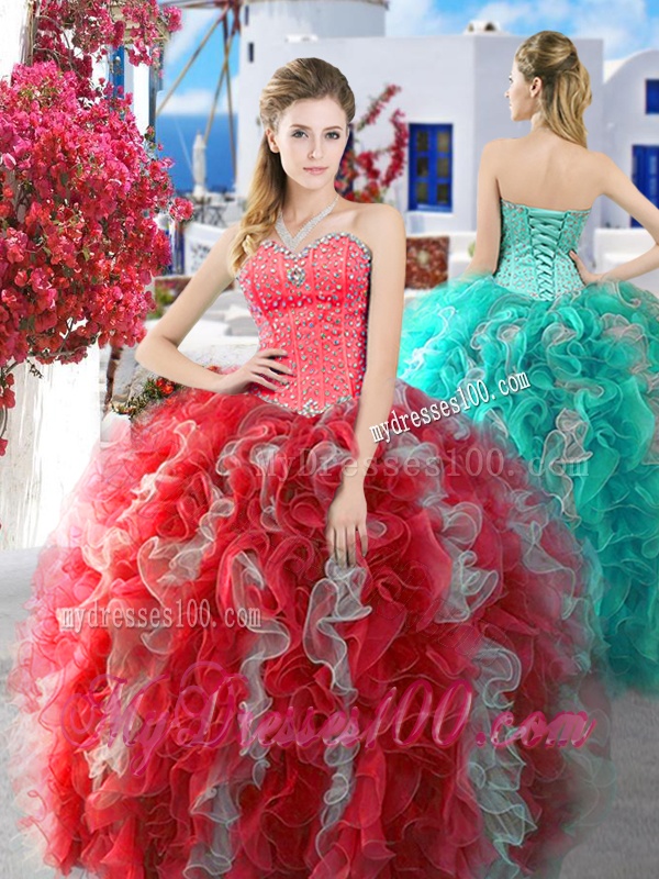 Gorgeous Really Puffy Sweet 16 Dress with Beading and Ruffles