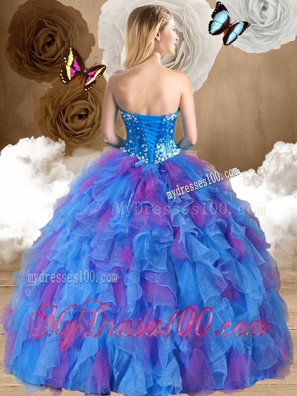 Lovely Ball Gown Sweetheart Ruffles Quinceanera Dresses in Multi Color