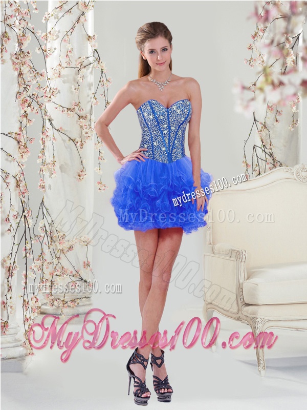 Most Popular Royal Blue 2016 Quinceanera Dresses with Beading and Ruffles