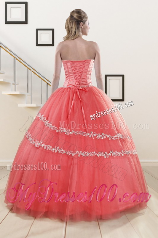 New Style Beaded Watermelon Quinceanera Dresses for 2016