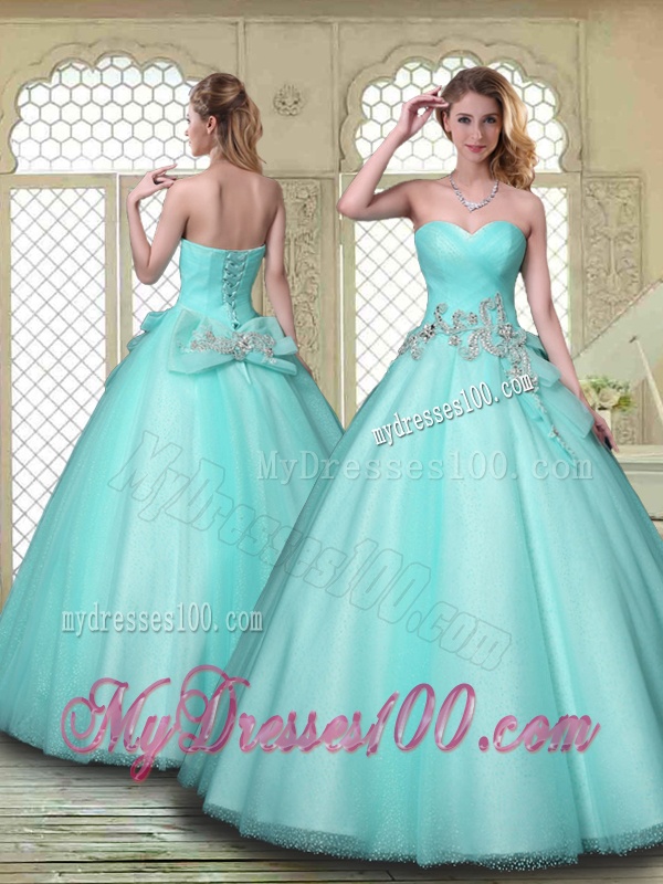 New Style Beading Sweetheart Quinceanera Dresses in Aqua Blue