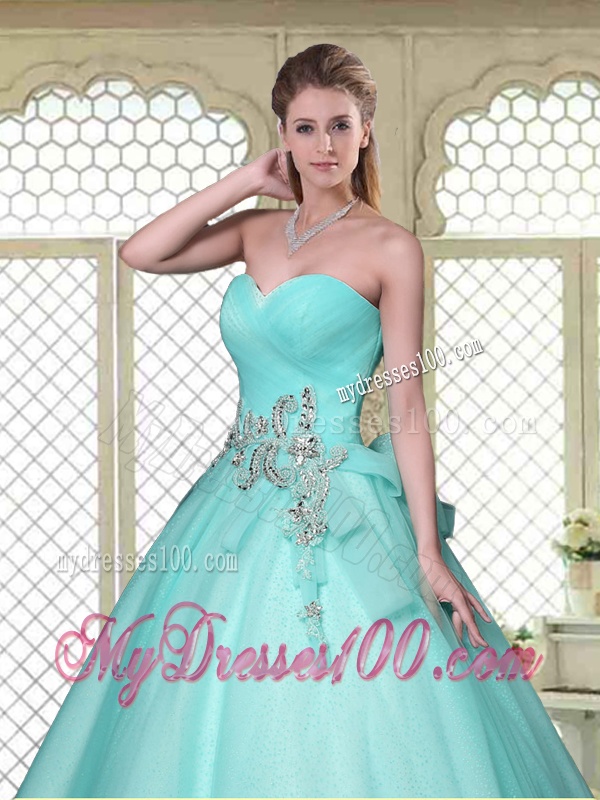 New Style Beading Sweetheart Quinceanera Dresses in Aqua Blue