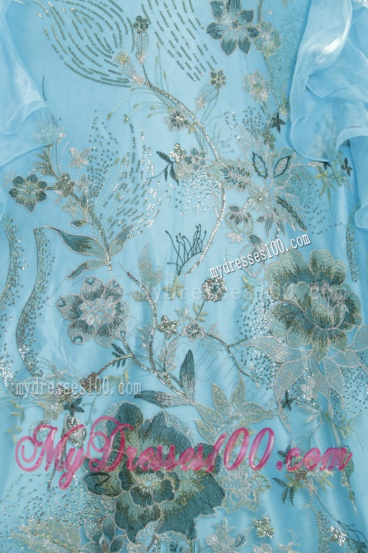 New Style Embroidery 2016 Quinceanera Dresses in Baby Blue