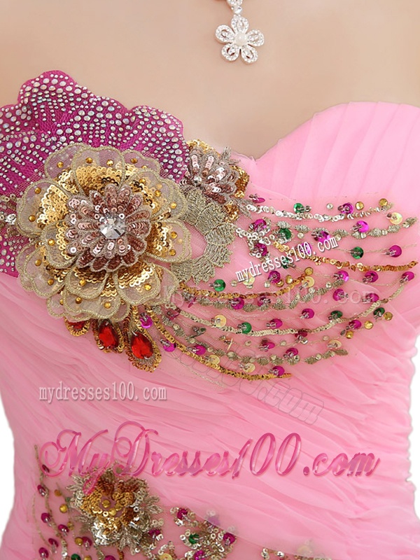 New Style Rose Pink Quinceanera Gowns with Beading and Appliques