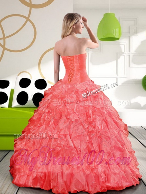New Style Sweetheart Beading and Ruffles Quinceanera Dress for 2016