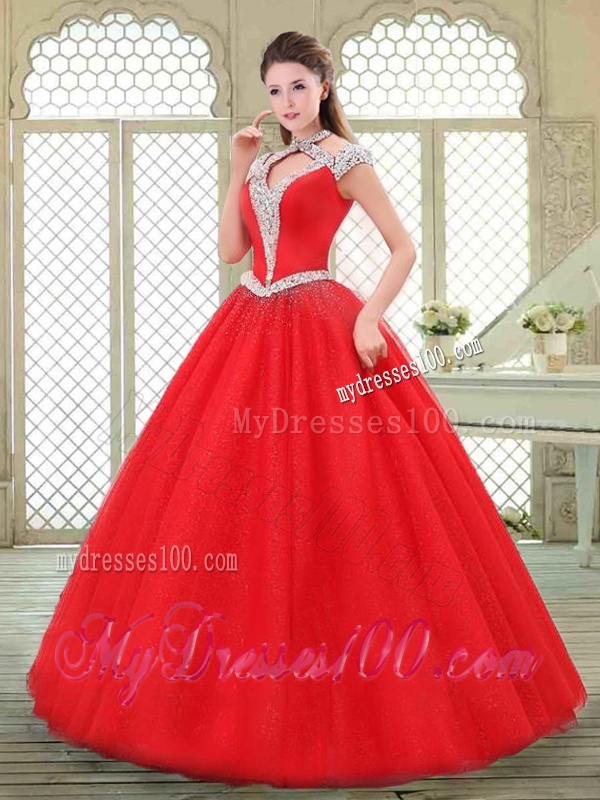 Perfect Halter Top Quinceanera Gowns with Beading