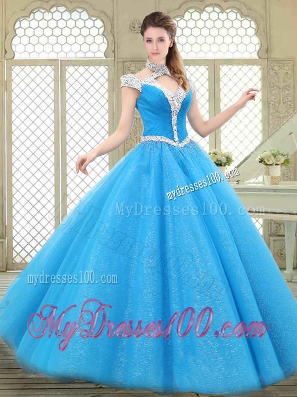 Perfect Halter Top Quinceanera Gowns with Beading