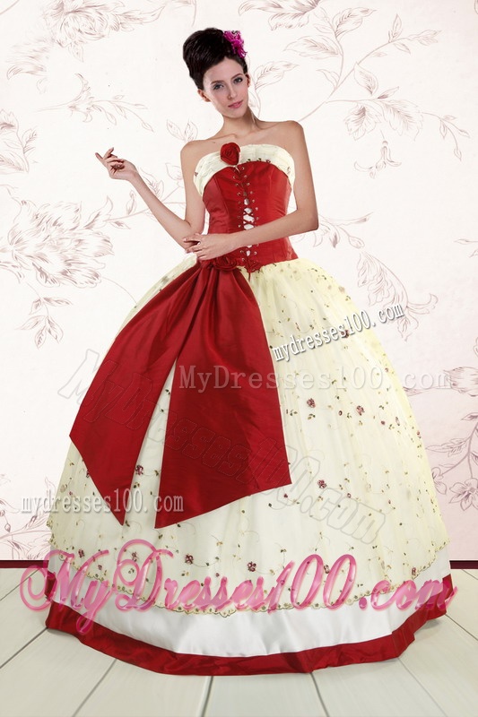 Popular Multi Color 2016 Quinceanera Gowns with Appliques and Bowknots