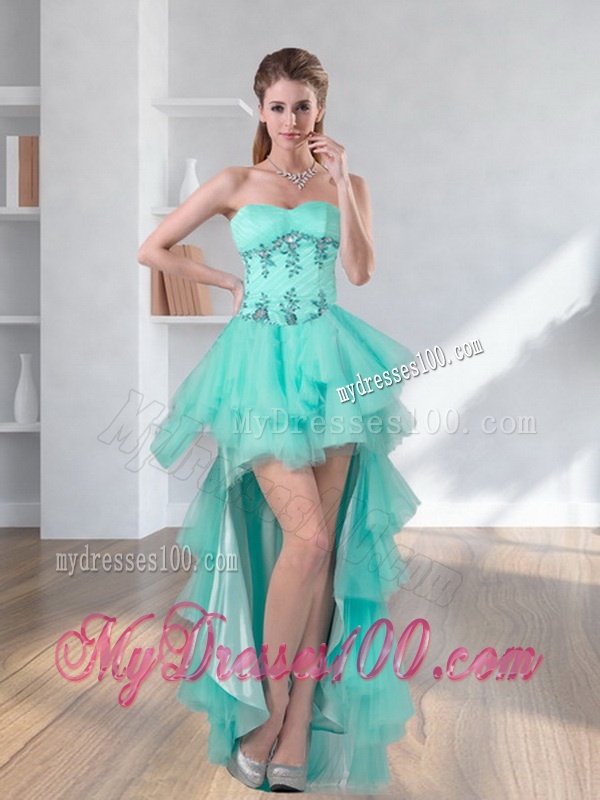 Pretty Apple Green Sweetheart 2016 Quinceanera Dress with Appliques and Beading