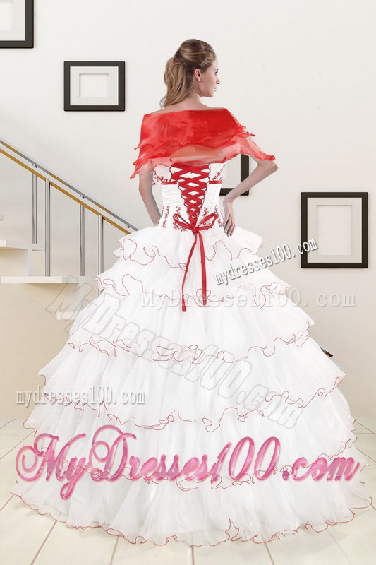 Pretty Ruffeld Layers 2016 Quinceanera Dresses with Appliques