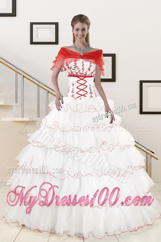 Pretty Ruffeld Layers 2016 Quinceanera Dresses with Appliques