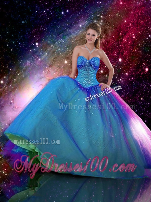 Romantic Ball Gown Sweetheart Beaded Detachable Quinceanera Dresses in Multi Color