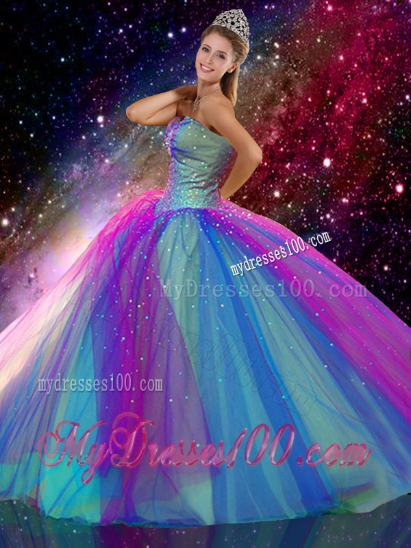 Romantic Ball Gown Sweetheart Beaded Detachable Quinceanera Dresses in Multi Color