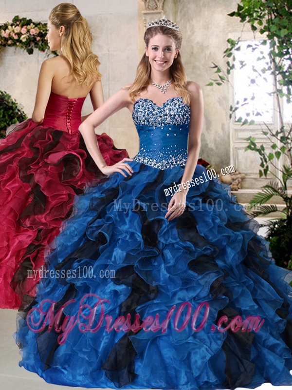 Top Selling Ball Gown Multi Color Sweet 16 Dresses with Beading and Ruffles