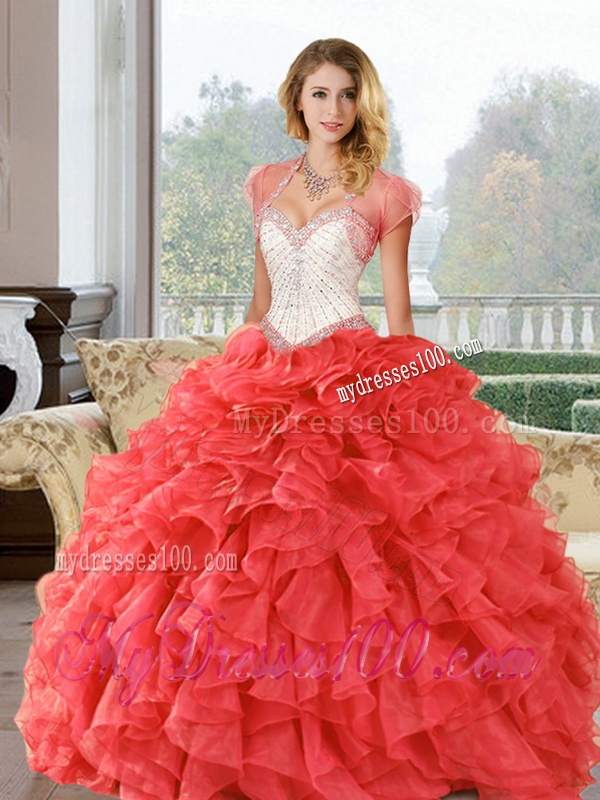 Wonderful Beading and Ruffles Sweetheart Quinceanera Dresses for 2016