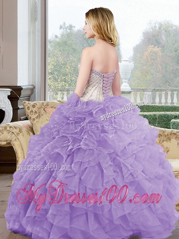 Wonderful Beading and Ruffles Sweetheart Quinceanera Dresses for 2016
