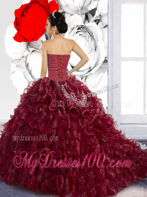 Wonderful Sweetheart Ruffles and Appliques Quinceanera Dresses for 2016