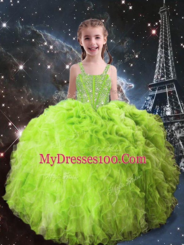 Sleeveless Organza Lace Up 15 Quinceanera Dress for Military Ball and Sweet 16 and Quinceanera