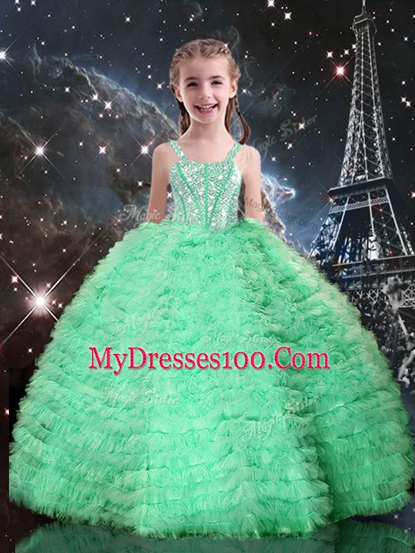 Sweetheart Sleeveless Lace Up Quinceanera Dress Turquoise Tulle
