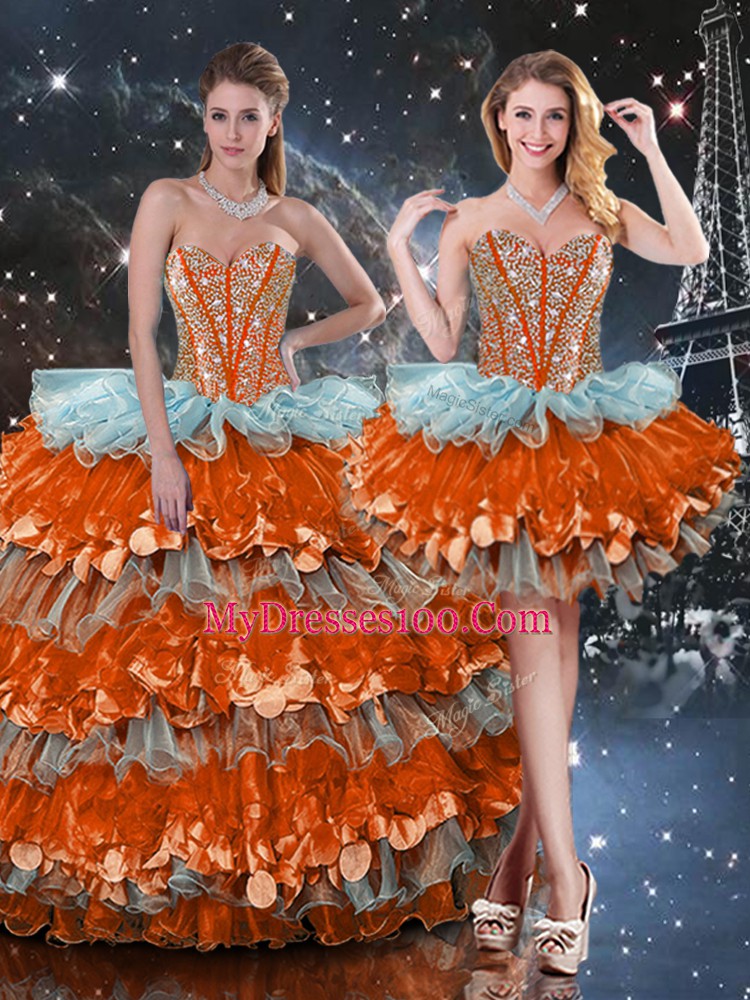 Eye-catching Floor Length Ball Gowns Sleeveless Multi-color Vestidos de Quinceanera Lace Up