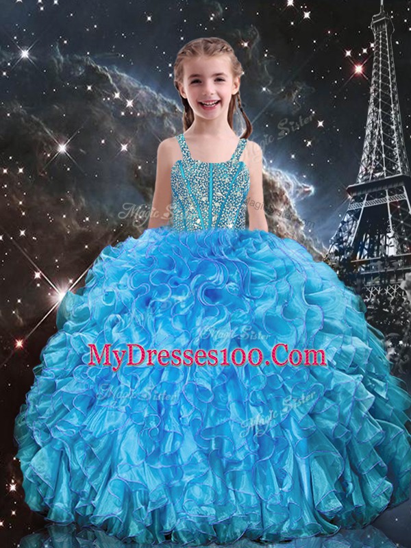 New Arrival Sweetheart Sleeveless Organza Quinceanera Dresses Beading and Ruffles Lace Up