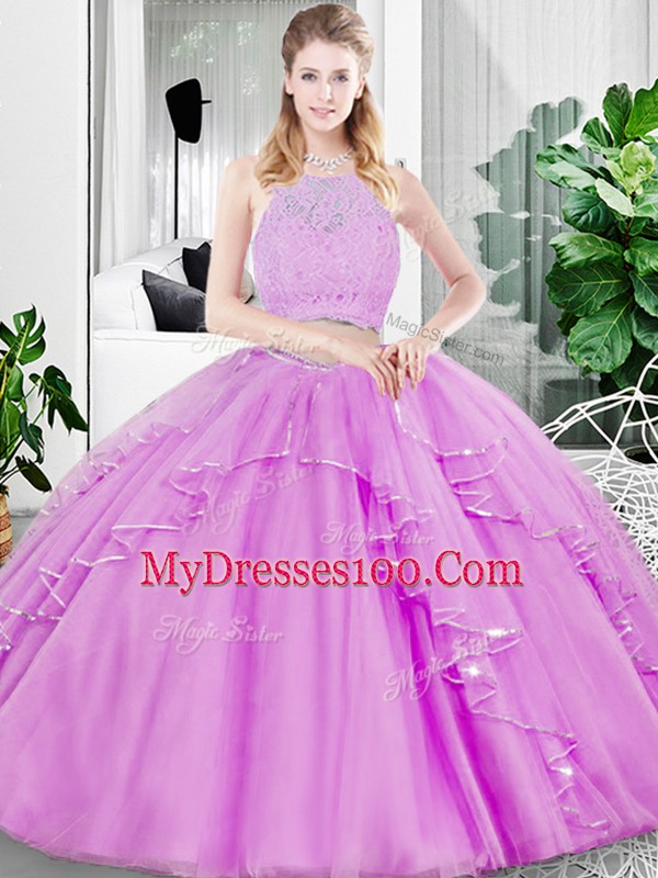 New Arrival Sleeveless Lace and Ruffled Layers Zipper Quinceanera Dresses
