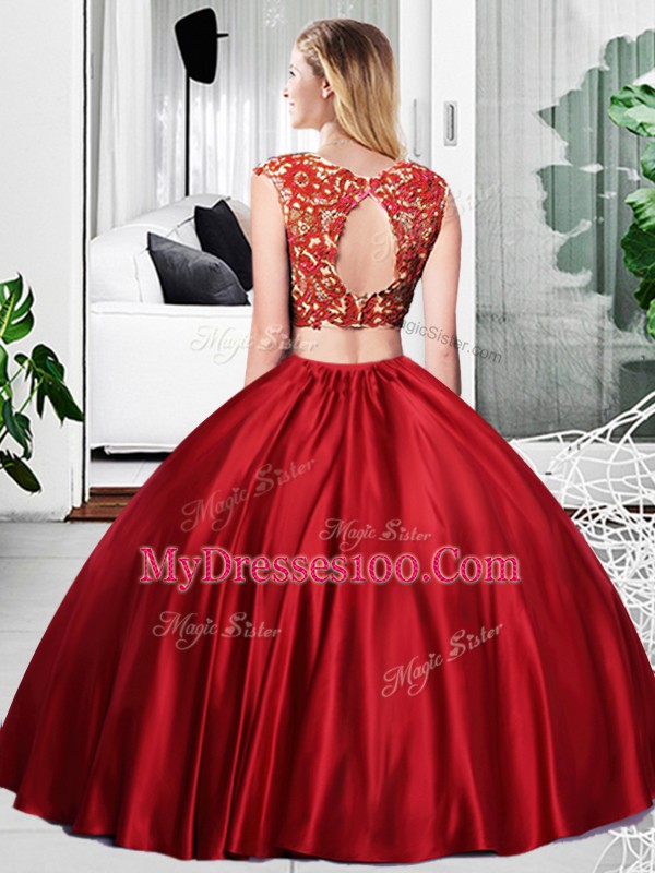 Fitting Scoop Sleeveless Taffeta Ball Gown Prom Dress Lace and Ruching Zipper