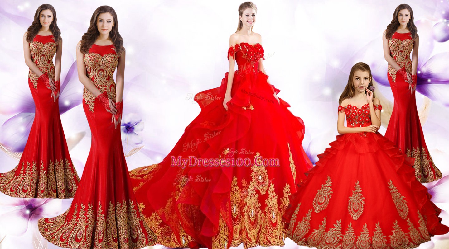 Affordable Sleeveless Brush Train Lace Up Beading and Appliques and Embroidery Sweet 16 Dress