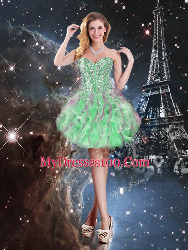 Floor Length Apple Green Quinceanera Gowns Sweetheart Sleeveless Lace Up