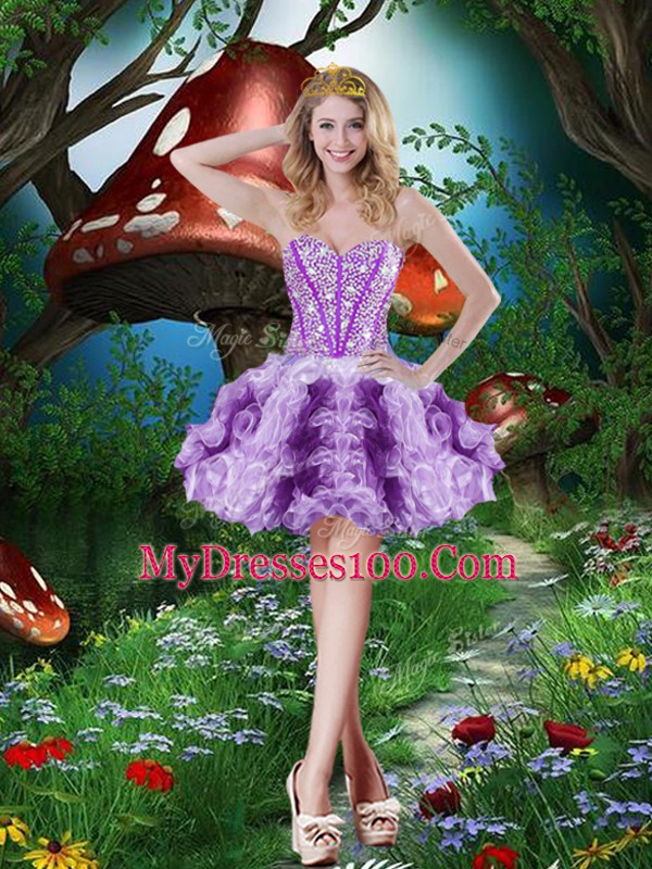 Sweetheart Sleeveless Lace Up Ball Gown Prom Dress Multi-color Organza