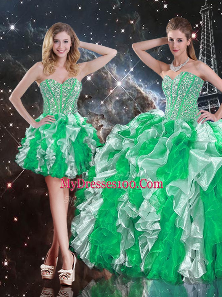 Colorful Sweetheart Sleeveless Lace Up Vestidos de Quinceanera Multi-color Organza